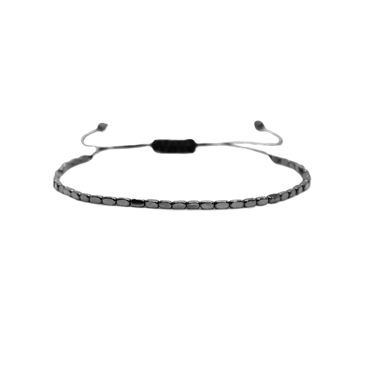 Hematite-rectangle-bracelet-black