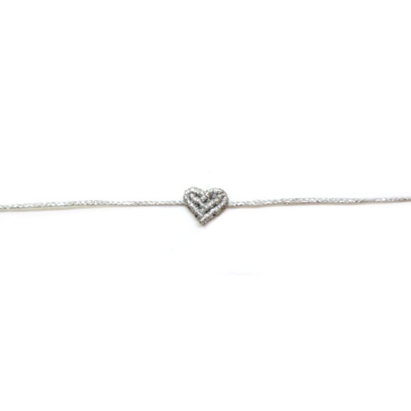 macrame heart silver bracelet