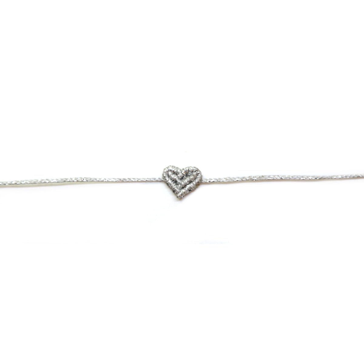 macrame heart silver bracelet