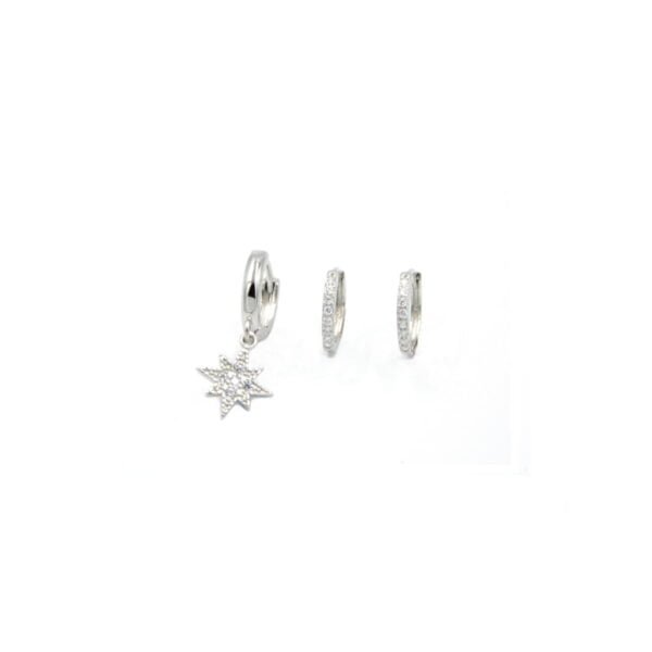 earrings set star white