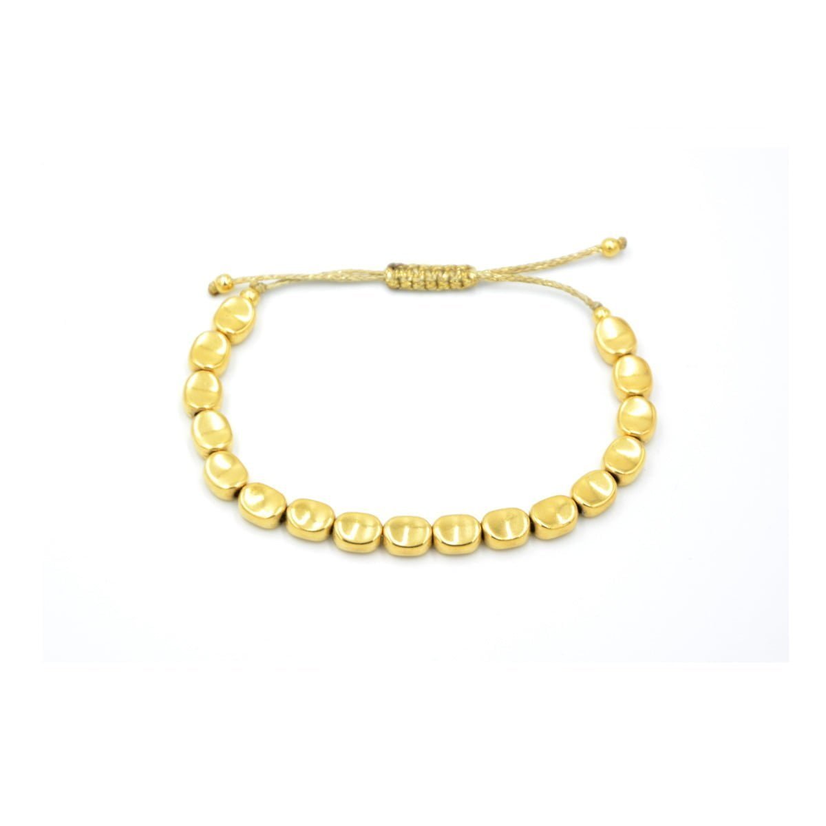 Brass nuggets gold bracelet