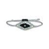 Macrame eye silver bracelet